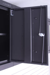 Crownwall Pro Series Fully Assembled Wall Cabinet, Garage Storage, Home Organizer Storage System (Black with Silver Handles) Crownwall