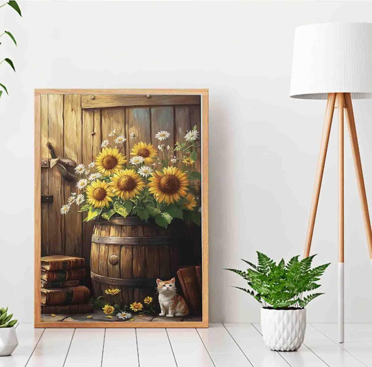 Sunflower Paint by Numbers Kit for Adults Beginner,Paint by Number Kits on Canvas for Adults Beginner,Digital Oil Painting Kits for Home Wall Decor 19.6X15.7 Inch (Without Frame) Kaixine