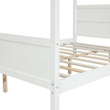 Harper & Bright Designs Queen Size Canopy Bed Frame, Wooden Queen Platform Bed with Headboard, Slat Support and Footboard, No Box Spring Needed (Queen, White) Harper & Bright Designs