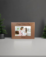 Personalized Add Your Custom Text Hanging/Tabletop Wall Natural Alder Wood Picture Photo Frame Customizable (4x6-inch Horizontal) CustomGiftsNow