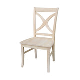 International Concepts Vineyard Curved X Back Dining Chair, Unfinished IC International Concepts