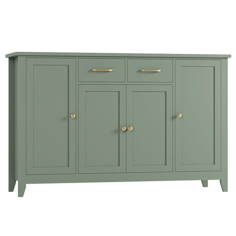 HORSTORS 55" Buffet Cabinet with Storage, Kitchen Buffet Sideboard with Drawers, Large Storage Cabinet with Doors and Shelves, Modern Farmhouse Coffee Bar for Kitchen, Dining Room, Living Room, Green HORSTORS