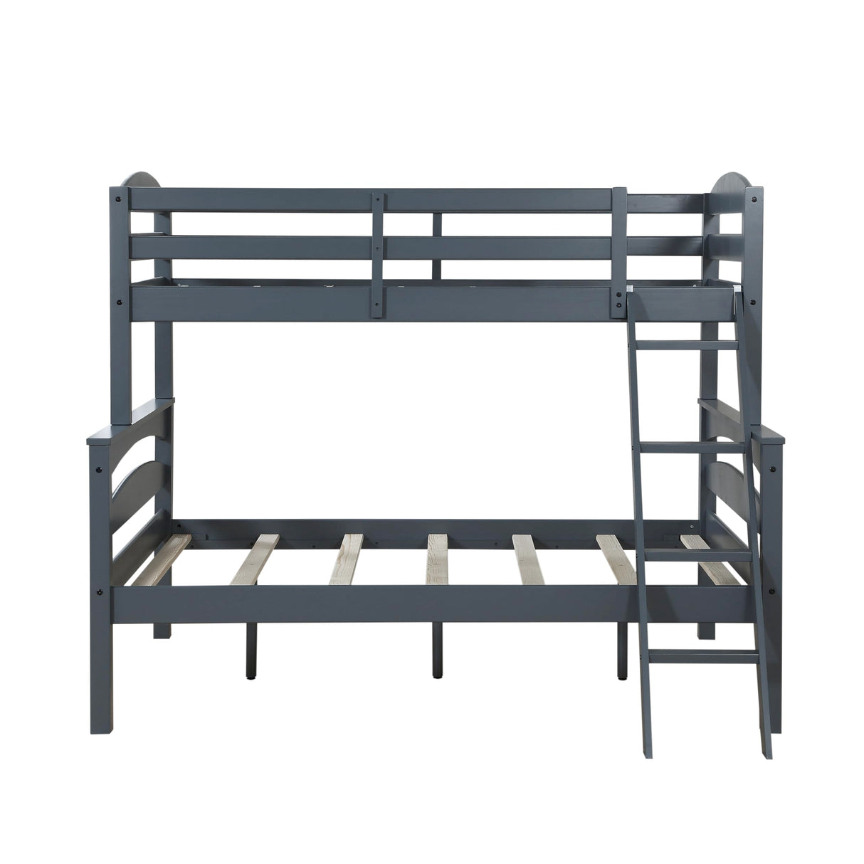 DHP Brady Wood Bunk Bed Frame, Twin over Full, Grey DHP