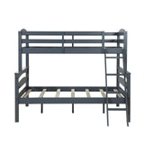 DHP Brady Wood Bunk Bed Frame, Twin over Full, Grey DHP