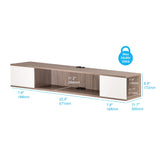 FITUEYES White Floating TV Stand Shelf, Wall Mounted Entertainment Center Media Console Wood Wall Storage Cabinet Under TV, White&Oak FITUEYES