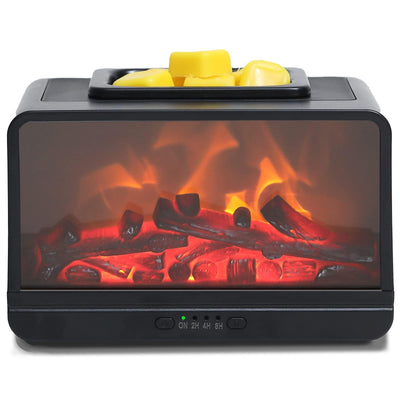 MeplLivs Static Flame Fireplace Electric Wax Melt Warmer PTC Heating Plate Monochromatic Wax Burner Fragrance Wax Warmer for Home Office Gifts & Decor£¨Black£©