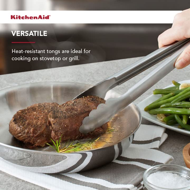 KitchenAid Stainless Steel Utility Tongs, 12 Inch KitchenAid