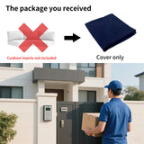 ADXTPB Outdoor Curved Cushion Covers Olefin,Waterproof Half Moon Patio Furniture Sofa Cushions Cover with Non-Slip Bottom,Cover ONLY (Navy Blue, 77 * 40 * 28 * 5.3in) ADXTPB