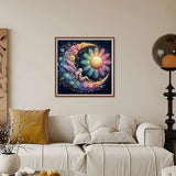 Kulvci Sun and Moon Diamond Painting Kits for Adults, Round Full Drill Diamond Art Kits, 5D DIY Diamonds Crafts for Home Wall Decoration Gifts 12×12Inch Kulvci