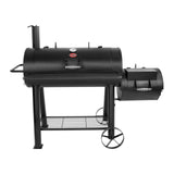 Char-Griller® Competition Pro® Barrel Grill and Offset Smoker, Includes Side Fire Box for Texas-Style Offset Smoking, Metal Cooking Grates, 1,010 Cooking Square Inches in Black, Model 2823 in Black Char-Griller