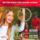 SWOOC Games - Rustic Ring Toss Game (All Weather) - Easy Setup & Extra Games Included - Ring Toss Game for Adults - Outdoor Games for Kids - Yard Games for Adults - Ring Hook Game - Game Room Games SWOOC