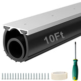 alophoty 10 FT Garage Door Seals Bottom Rubber, Heavy Duty U+O Ring Universal Garage Door Bottom Seal with Pre-drilled Aluminium Track Retainer Base Kit, Rubber Bottom Seals for Garage Doors alophoty