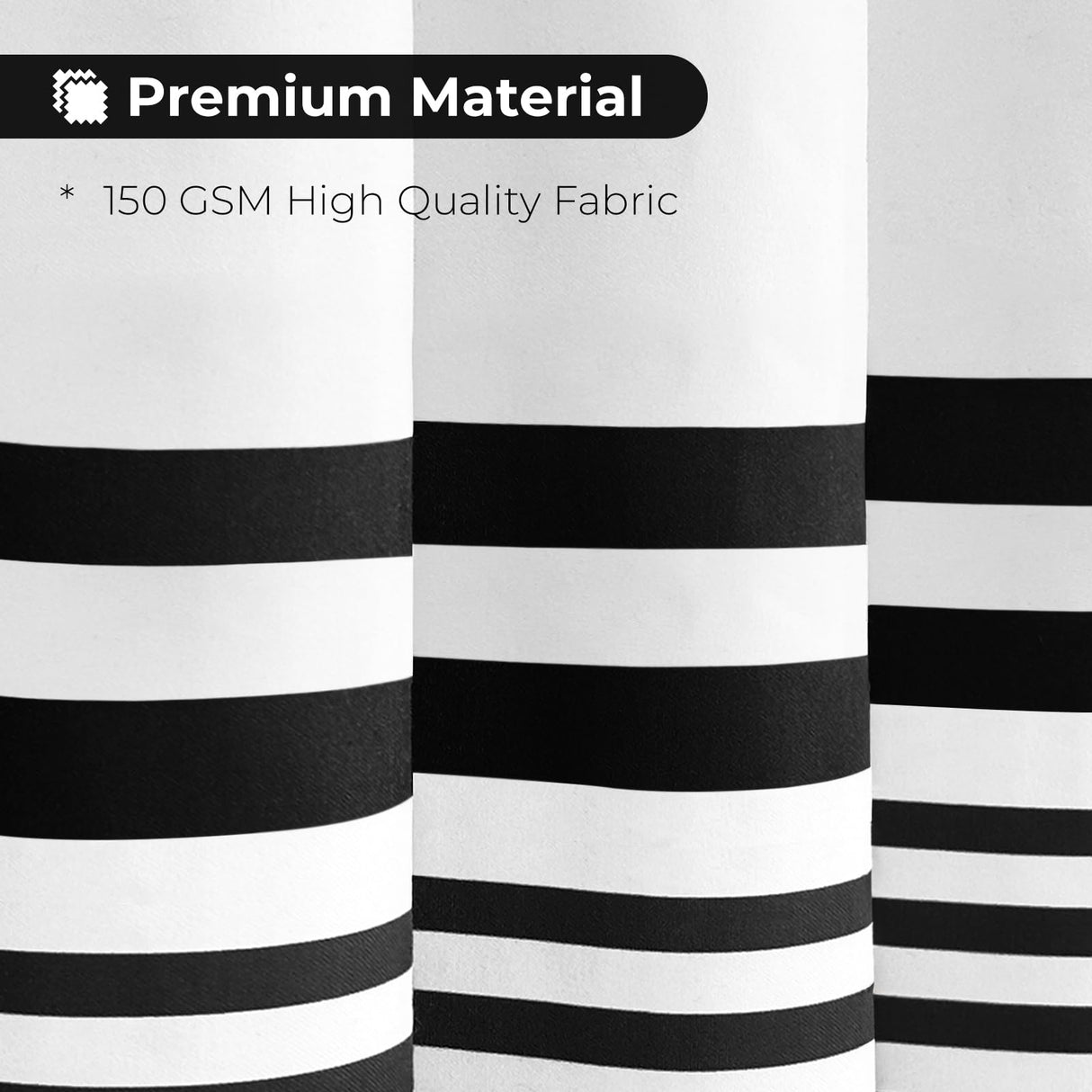 Seasonwood Black and White Shower Curtain with Tassels,Farmhouse Fabric for Bathroom,Heavy Weighted, 72 x 72 Seasonwood
