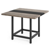 LITTLE TREE 39-Inch Square Small Conference Room Table for 4 People, Wood Computer Desk for Home Office, Small Space (Chair not Included) LITTLE TREE