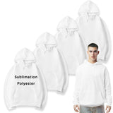 lipetol 4 Pcs Sublimation Hoodies Blank 100 Polyester Hoodies for Sublimation Sweatshirt Blank Plain White Hoodie for Men lipetol