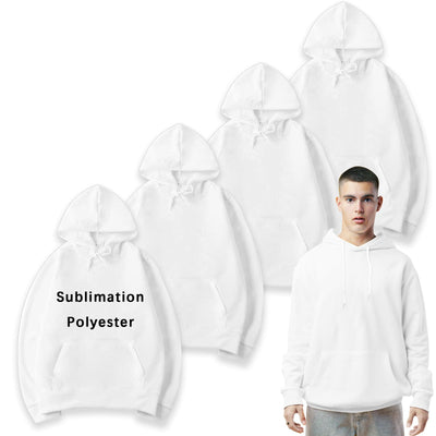 lipetol 4 Pcs Sublimation Hoodies Blank 100 Polyester Hoodies for Sublimation Sweatshirt Blank Plain White Hoodie for Men