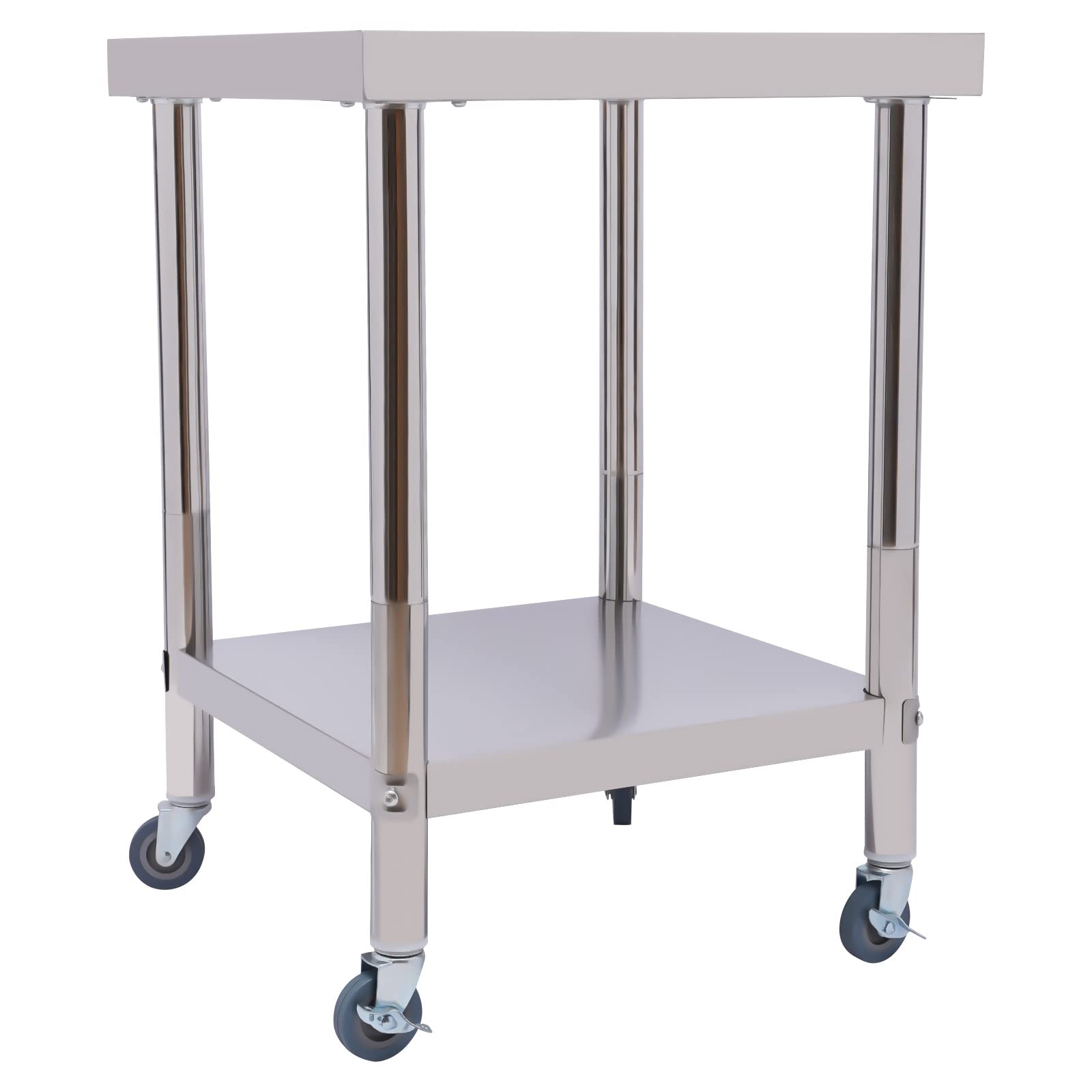 Stainless Steel Table for Prep & Work, 24”x24”x34 Commercial Work Table 661lbs Load Capacity Heavy Duty Kitchen Work Table with Wheels for Restaurant, Home and Hotel - WoodArtSupply