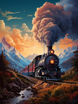 Wergund Diamond Painting Train, Diamond Painting Kits for Adults Landscape, Full Drill Crystal Rhinestone Embroidery Cross Stitch Arts Craft Canvas Wall Decor 12x16Inch/30x40 cm-85 Wergund