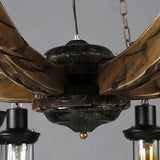 A Million Vintage 6-Lights Country Wood Chandelier, Retro Arrow Style Chandelier Light Fixture, Farmhouse Rustic Wooden Chandelier for Dining Room, Kitchen Island, Living Room, Bar, E26 A Million