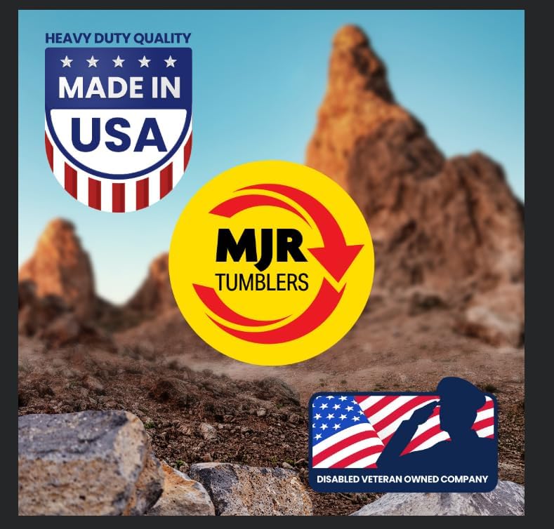 MJR Tumblers Refill Grit Kit w Premium Quality Extreme Polish 12,000 Grit Sub Micron Aluminum Oxide Polish for Unparalleled Result. for 6lb Rock Tumblers w Silicon Carbide, Disabled and Veteran Owned MJR Tumblers