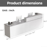 Nuipesn L Shape Reception Desk with Counter, Modern Front Desk Reception Counter with Keyboard Tray, Lockable Drawer and Storage Shelves for Office, Retail, Salon(White+Gray/Left, 63" L*24" W*39" H) Nuipesn