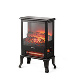 TURBRO Suburbs TS17Q Infrared Electric Fireplace Stove, 19" Freestanding Stove Heater with 3-Sided View, Realistic Flame, Overheating Protection, CSA Certified, for Small Spaces, Bedroom - 1500W TURBRO