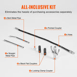 VEVOR Grease Gun, 6000PSI Air Operated Grease Gun, Heavy Duty Pneumatic Grease Gun with 14 oz Load, 18.5 Inch Flexible Hose, 1 Flat Coupler, 1 Pointed and Locking Clamp Coupler, 1 Bent Metal Pipe VEVOR