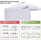 Hisinly Canopy Sidewalls 10 * 10 ft, 3PCS Sunwalls with 210D Oxford Cloth, UV Protection and Waterproof, Suits Pop-up Tent/Instant Canopy/Commercial Canopy, White (Sidewall Only) Hisinly