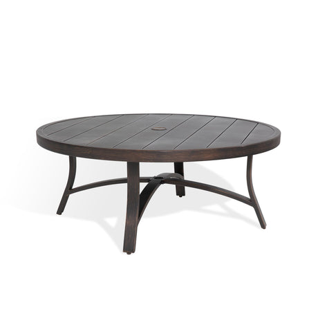 Ulax furniture 45-Inch Round Patio Coffee Table, Durable Aluminum Outdoor Side Table with Weather-Resistant Design for Garden, Deck, or Backyard Ulax furniture