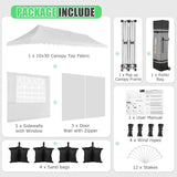 HOTEEL 10x30 Canopy Tent with Walls Party Tent 10x30 Pop Up Canopy Event Tent 10x30 UPF 50+ Windproof Waterproof Wedding Tents for Parties Gazebo Canopy with Roller Bag & 4 Weights Bags,White Hoteel