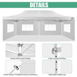 COBIZI 13x26 Pop Up Tent 13x26 Canopy with Sidewalls Heavy Duty Canopy Party Tent for Parties, Outdoor Wedding Large Event Tent Wind Waterproof UPF 50+ Ez Up in Garden Lawn with Roller Bag, White COBIZI