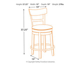 Signature Design by Ashley Pinnadel 24.25" Modern Farmhouse Swivel Counter Height Barstool, Light Brown Signature Design by Ashley