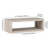 Henn&Hart 47" Wide Rectangular Coffee Table in Beech White, for Home, Living Room, Bedroom, Entertainment Room, Office Henn&Hart