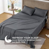 FreshCulture Twin Bed Sheets - Ultra Soft Sheets for Twin Bed - Brushed Microfiber - Deep Pockets - Easy Care - Cooling & Breathable Sheets - Hotel Quality 3 Piece Sheet Set (Dark Grey) FreshCulture