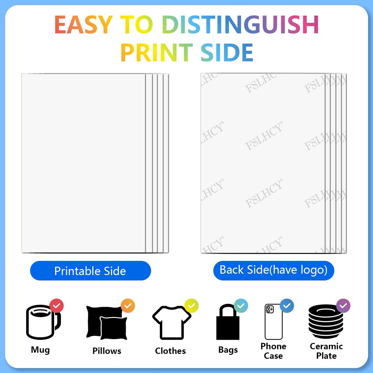 FSLHCY Sublimation Spray 120ML & 120gsm Sublimation Paper 8.5 x 11 inches FSLHCY