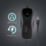 Lectron Level 1 EV Charger - ETL Certified, 110V, 15 Amp, 16 ft Extension Cord & J1772 Cable - Portable Electric Car Charger for J1772 EVs with NEMA 5-15 Plug Lectron