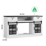 Maupvit TV Stand for Televisions 65 Inch with Sliding Barn Doors, Media Entertainment Center Storage Cabinet, Adjustable Led Light Modern Table, White Maupvit