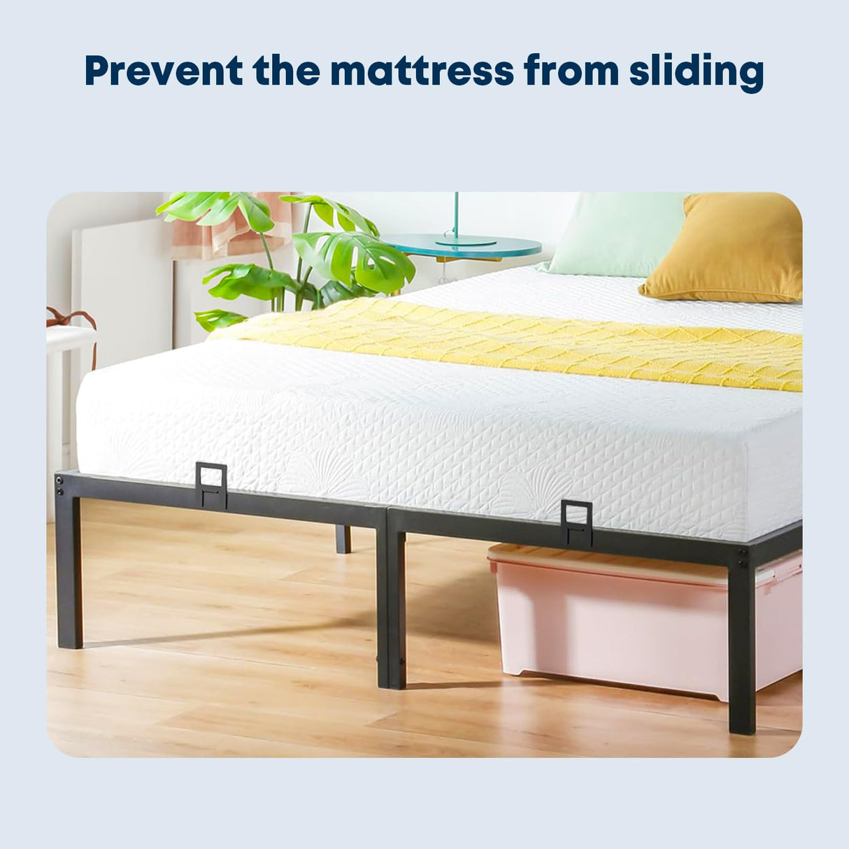 SUYAUU Non Slip Mattress Gaskets, Mattress Holder in Place Gripper for Metal Bed Frame, Keep Mattress from Sliding Gripper, Adjustable, 6 PCS, Black SUYAUU