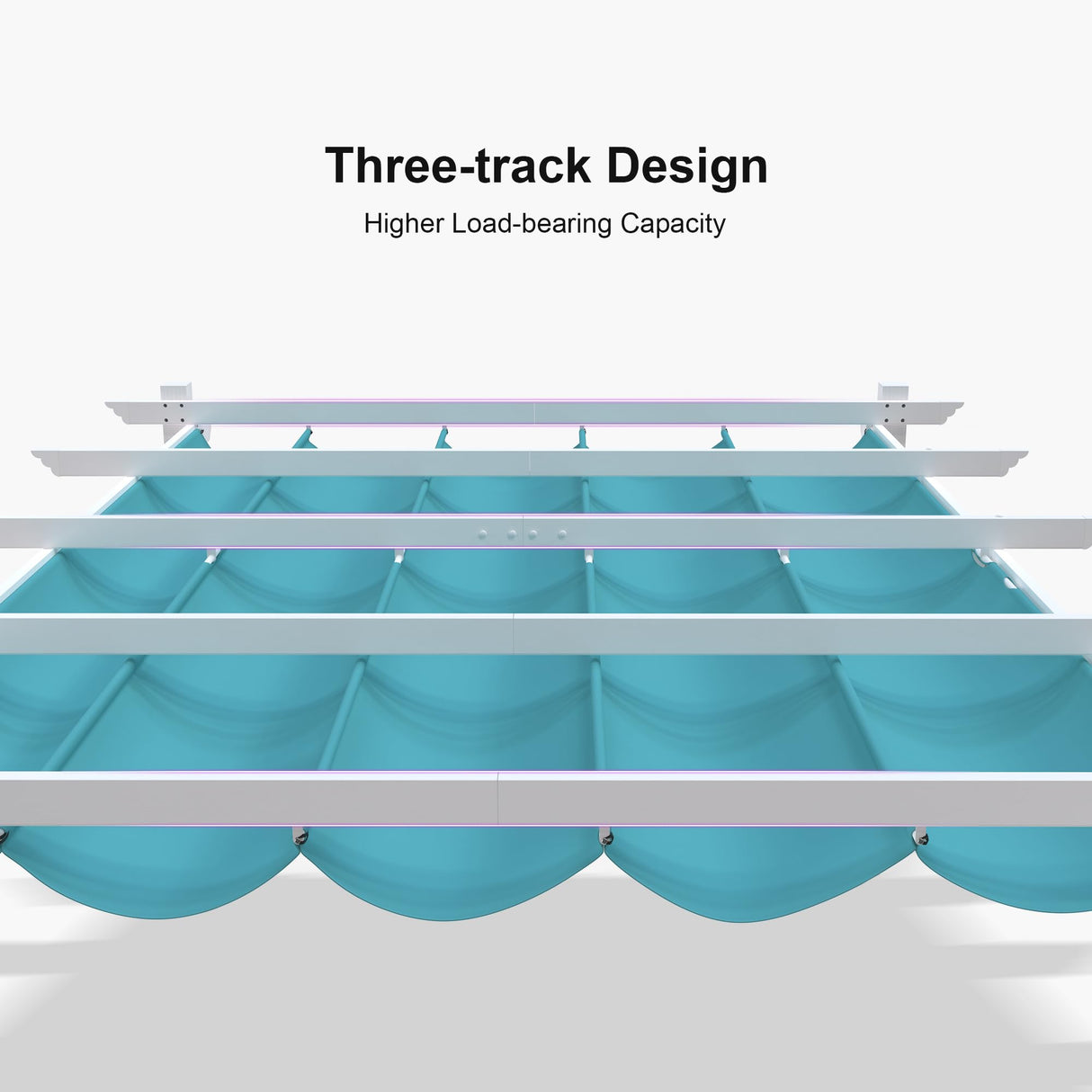 PURPLE LEAF 10' X 13' Outdoor Retractable Pergola with Sun Shade Canopy Cover White Patio Metal Shelter for Garden Porch Yard BBQ Beach Gazebo Grape Trellis Pergola, Turquoise Blue PURPLE LEAF