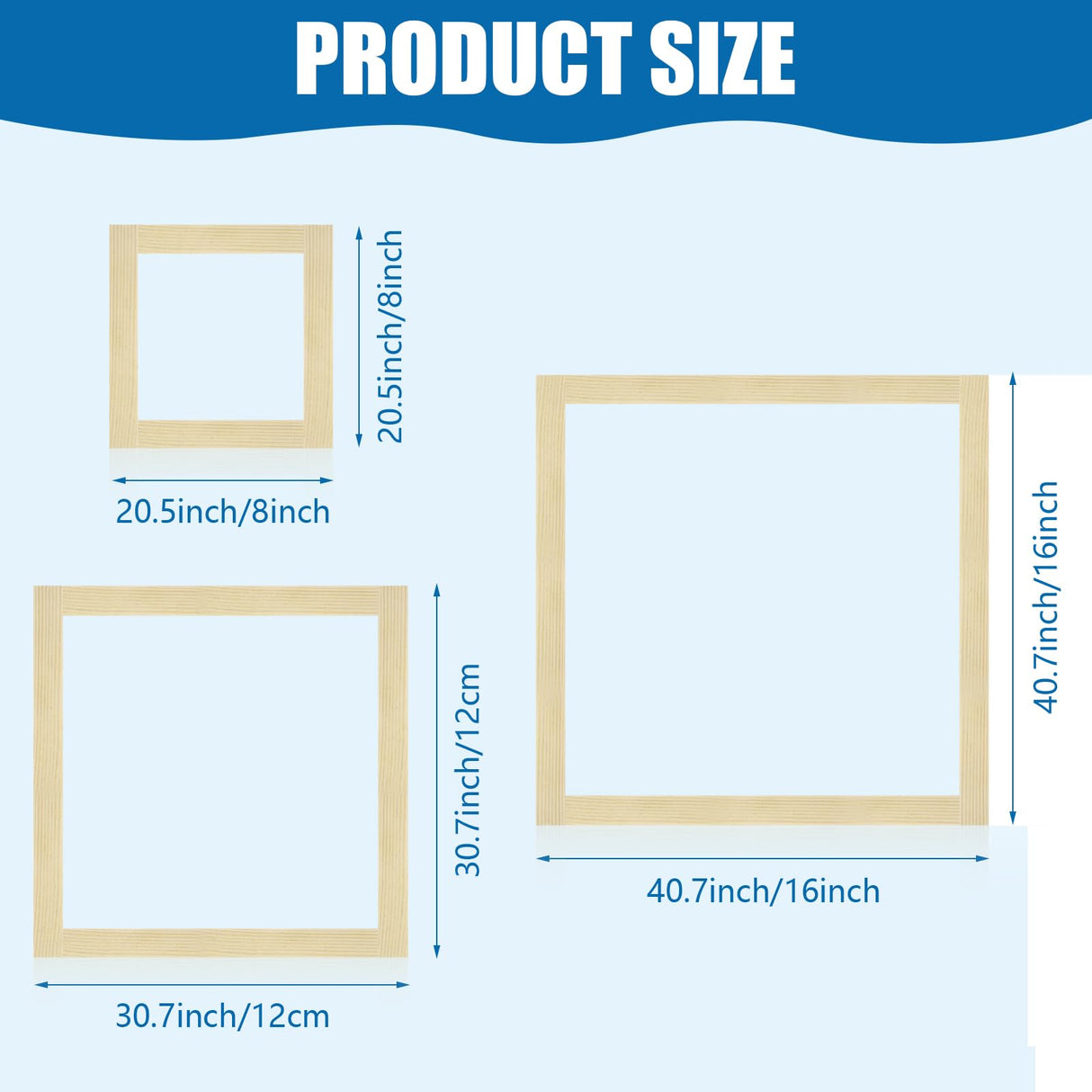 12-Pack Wooden Stretcher Bars Kit - Complete Needlework Frame Set with 100 Tacks (8/12/16 Inch) | Heavy-Duty Canvas Stretchers for Embroidery, Cross Stitch & Craft Projects Moodaily