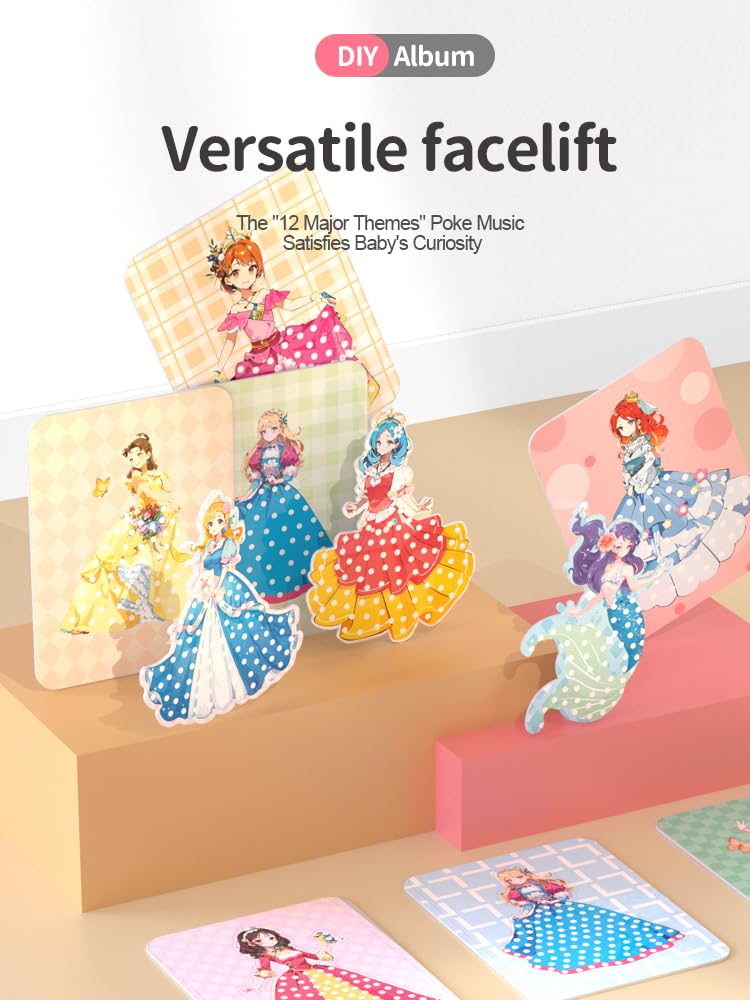WangCow 12 Pcs Poke in Art Princess Dress up Cards, Mess-Free-Fun Creative Event for Kids，DIY Fabric Poking Craft Kit for Children，Gifts for Girls & Boys Ages 3, 4, 5, 6, 7, 8, 9 WangCow