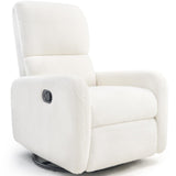 Jocisland Swivel Rocker Recliner Chair for Adults, Nursery Rocking Reclining with High Back, Small Glider for Small Spaces/Living Room/Bedroom/Nursing, Off-White Teddy Jocisland