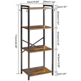 YMYNY Bookcase, 4-Tier Narrow Ladder Bookshelf, Freestanding Shelving Unit, Multifunctional Storage Rack, for Home Office Living Room Bedroom Kitchen, Plant Stand, Rustic Brown, 44*16.9*11.4"UHBC004H YMYNY