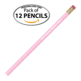 Express Pencils™ Personalized Pencils - Round - Custom Imprinted with name or message - Made in Usa - Customizable -12 piece pkg (Pastel Pink) Express Pencils