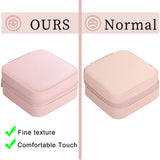 Canlierr Small Travel Jewelry PU Leather Boxes Bulk for Women Girls, Bridesmaid Gift Boxes Portable Jewelry Organizer for Rings (Pink, 12 Pcs) Canlierr