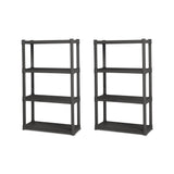 Sterilite 2-Pack 4 Shelf Unit, Heavy-Duty Shelving Storage and Utility Rack - Standing Plastic Organizer Shelves for Kitchen, Bathroom, and Garage Sterilite
