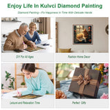 Kulvci Sleeping Cat Diamond Painting Kits for Adults, Diamond Art Kits for Beginners, 5D DIY Full Drill Gem Craft for Home Decor Gift 12x12inch Kulvci