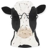 Black & White Sculptureative Cow Head Wearing Glasses – Distressed Faux Taxidermy – Wood & Metal Animal Sculpture – Country Western Themed Party Decorations – Farmhouse Style Decor for Home & Office Hobby Lobby