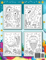 I Love Ocean Animals Coloring Book for Kids: 50+ Cute and Easy Designs with Marine Life and Underwater Sea Creatures Lindesa