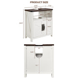 Minifeel Bathroom Floor Cabinet, Farmhouse Bathroom Storage Cabinet, Adjustable Shelf, Barn Doors, Cabinet for Bathroom, Kitchen, Living Room (Antique White) Minifeel